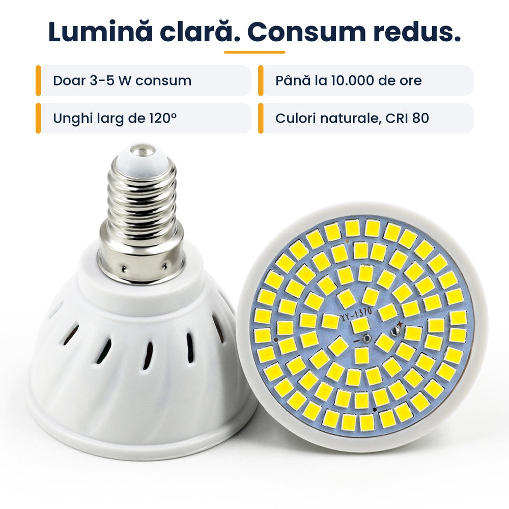 Bec LED GU10 elegant, consum mic