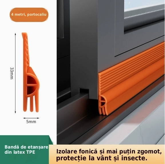Bandă de etanșare pentru ferestre PVC, împotriva curenților de aer și a frigului