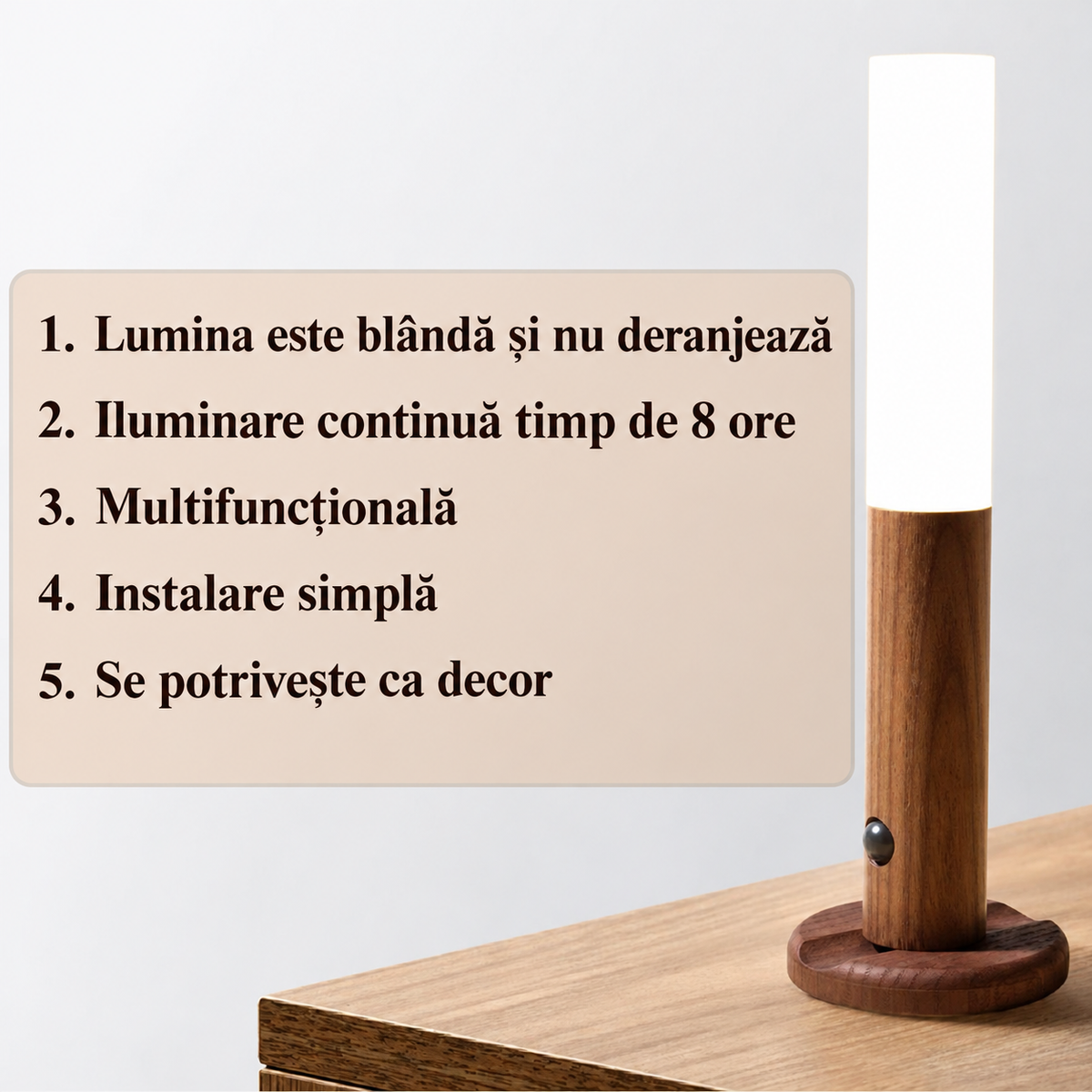 Lampă LED magnetică cu senzor de mișcare