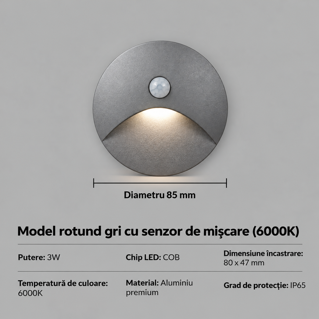 Lampă exterioară impermeabilă cu senzor de mișcare