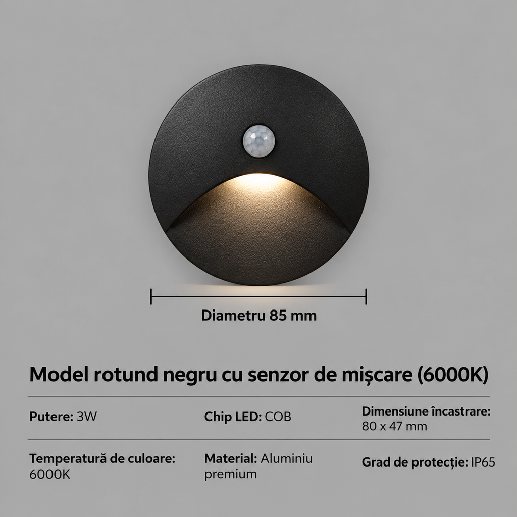 Lampă exterioară impermeabilă cu senzor de mișcare