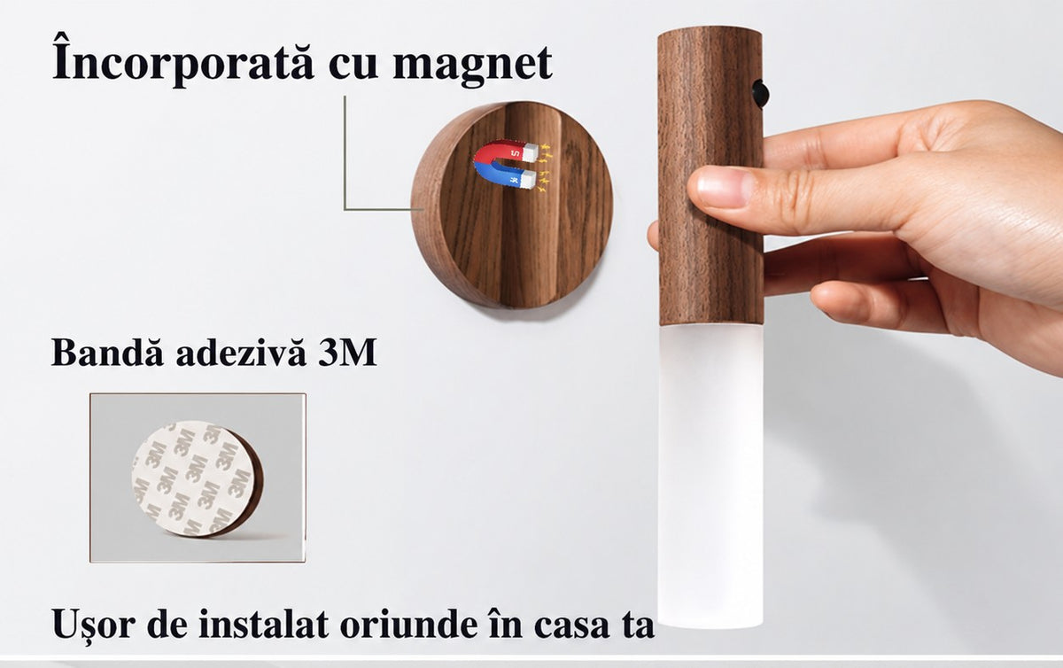 Lampă LED magnetică cu senzor de mișcare