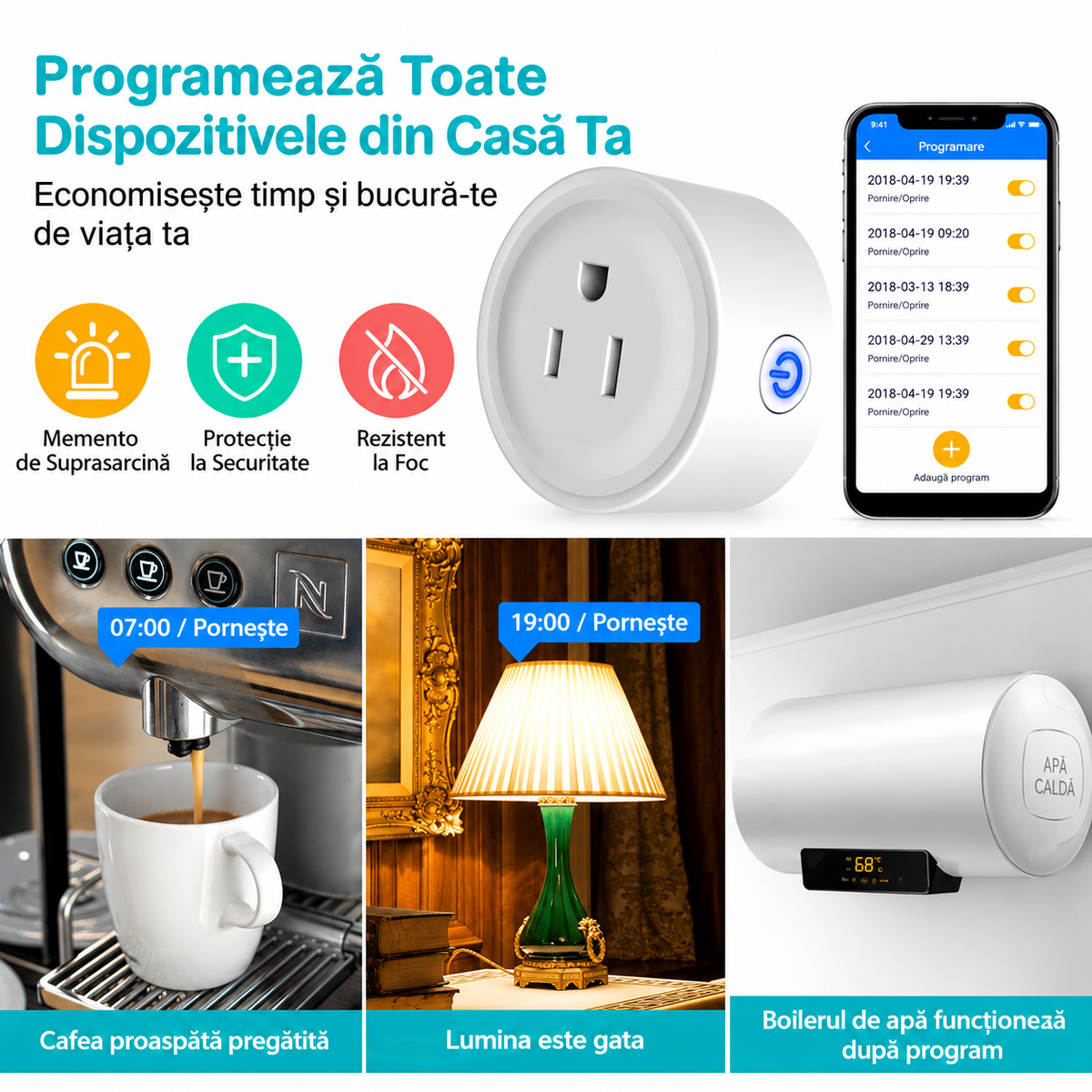Priză Smart Wi-Fi Mini: Controlezi Orice Aparat de pe Telefon
