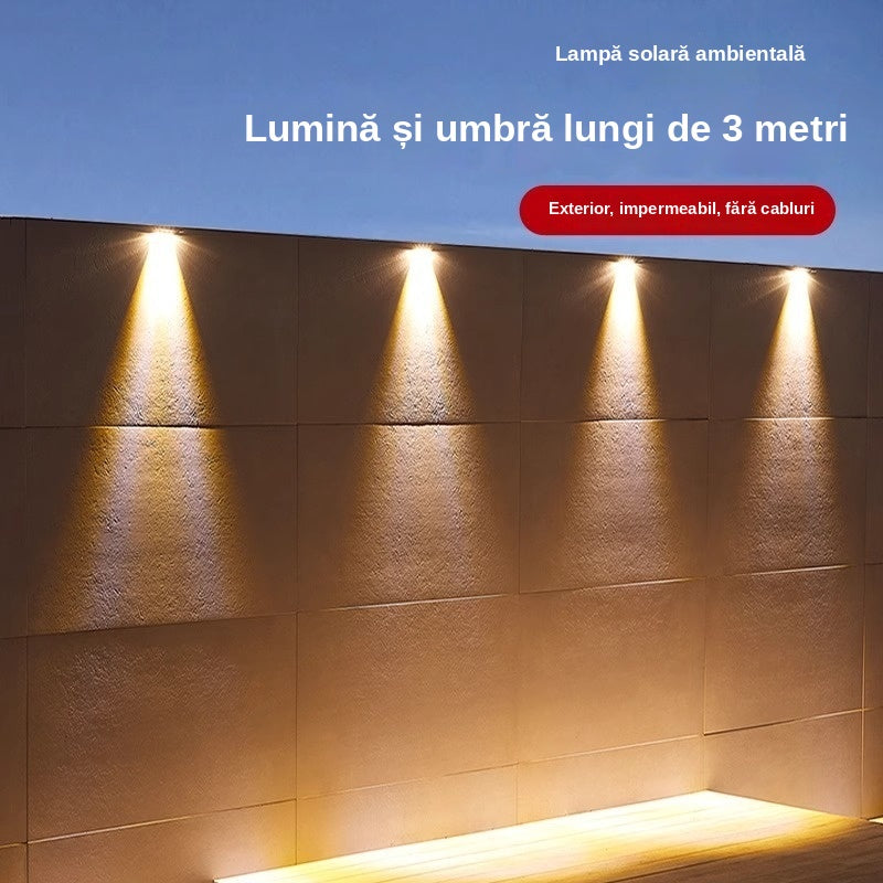 Lampă Solară pentru Trepte și Pereți: Lumină Caldă, Fără Cabluri și Fără Costuri de Curent